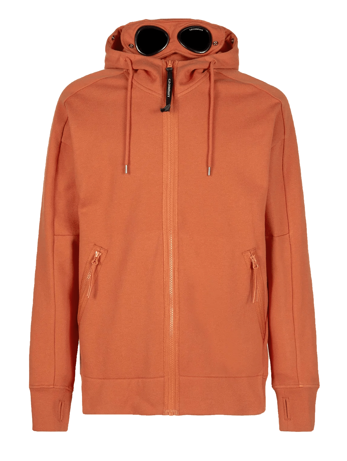 C.P Company Diagonal Raised Fleece Goggle Hoodie Orange - Lothaire