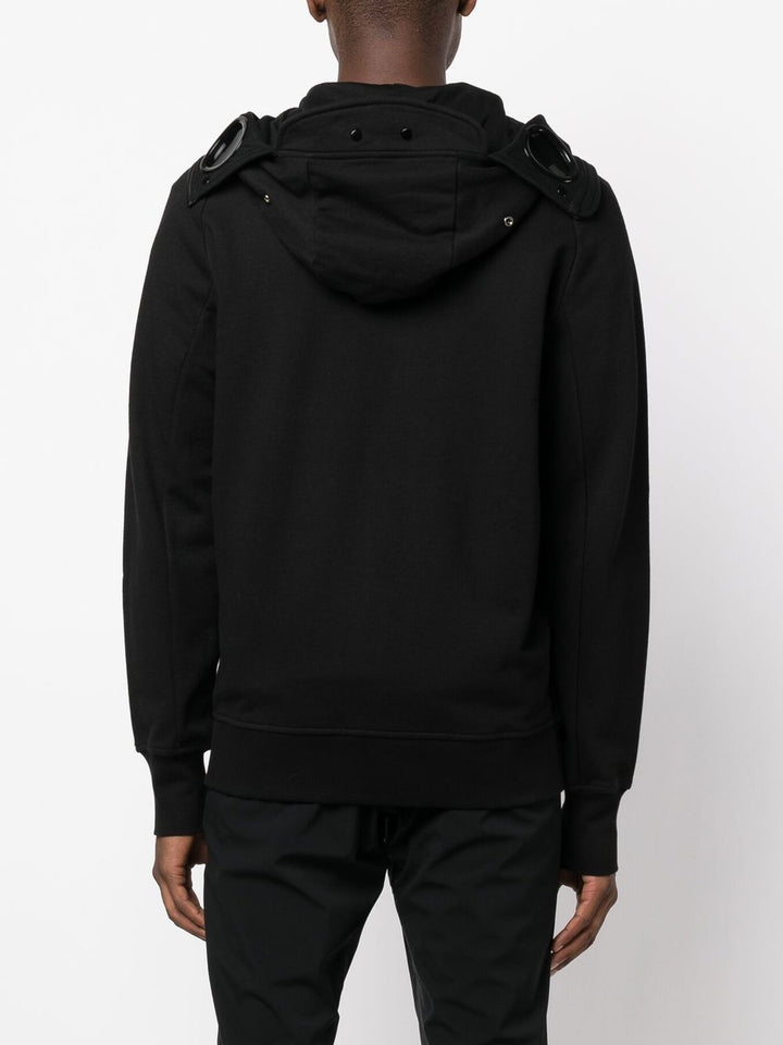 CP Company Hoodie zippé Diagonal Raised Fleece Goggle noir - Lothaire boutiques