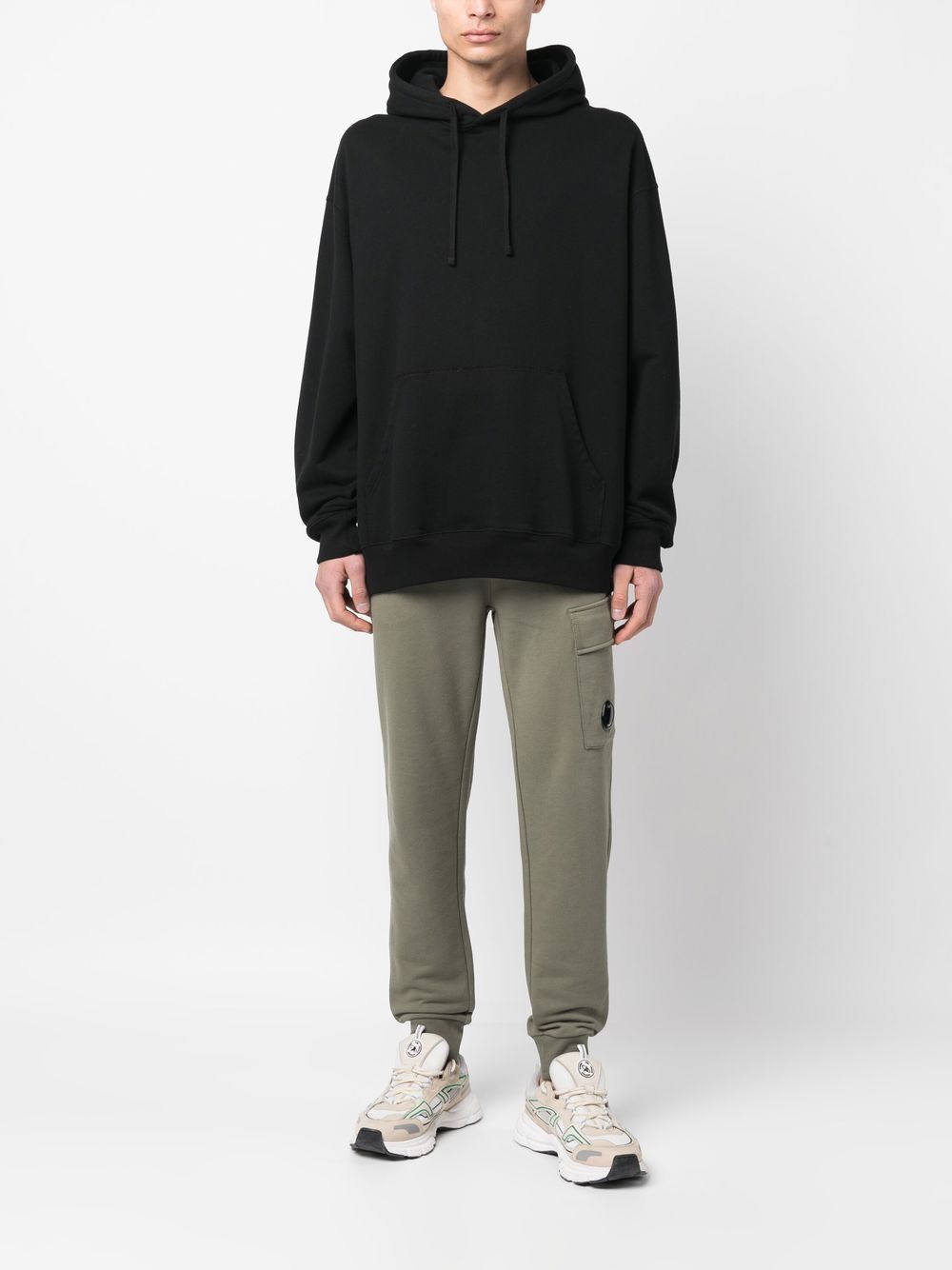 CP Company Pantalon de jogging Diagonal Raised Fleece Bronze green - Lothaire