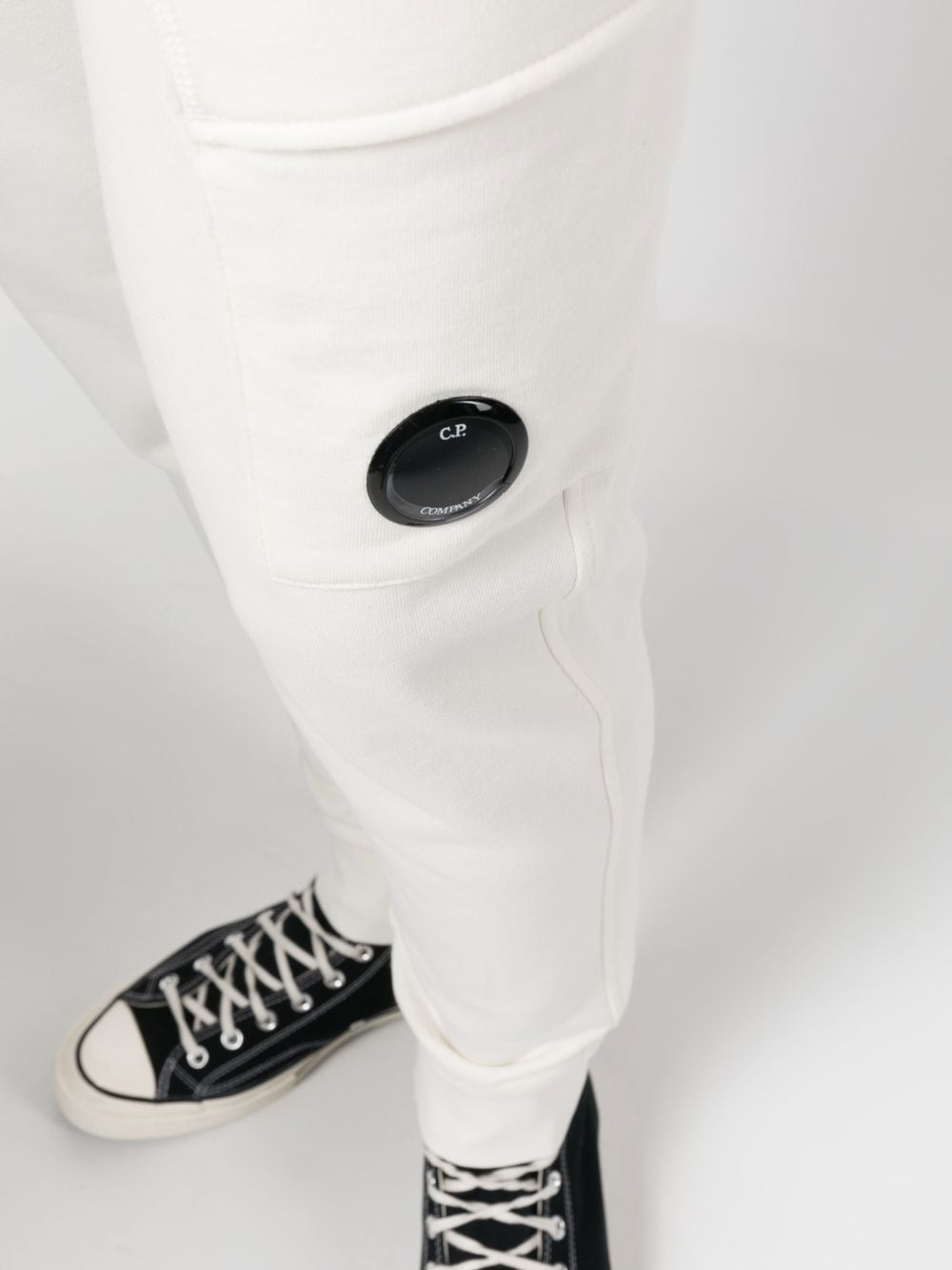 CP Company Pantalon de jogging Diagonal Raised Fleece White - Lothaire