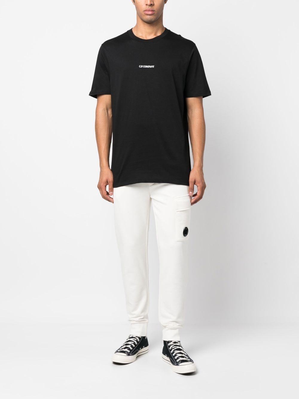 C.P Company Pantalon de jogging Diagonal Raised Fleece White - Lothaire