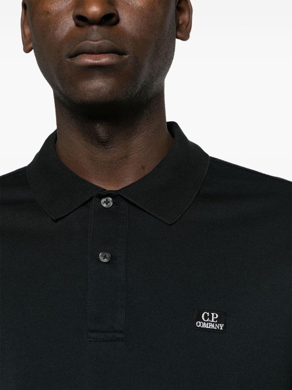 C.P. COMPANY - Polo black en piqué à patch logo - Lothaire