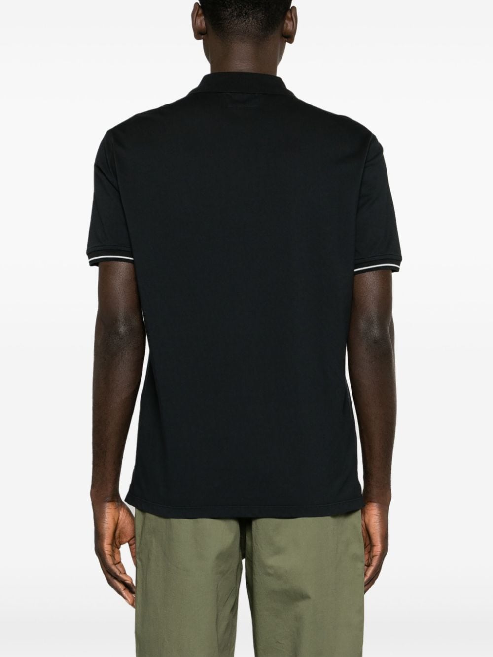 C.P. COMPANY - Polo black en piqué à patch logo - Lothaire