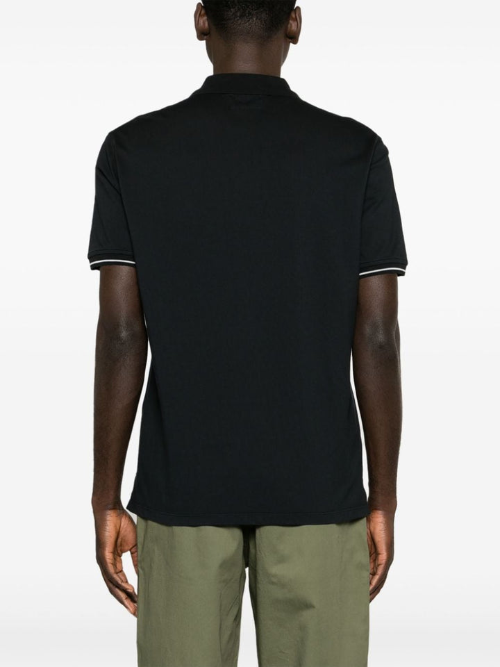 C.P. COMPANY - Polo black en piqué à patch logo - Lothaire
