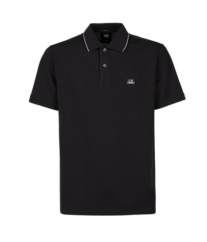 C.P. COMPANY -Polo Black Stretch Piquet Striped - Lothaire