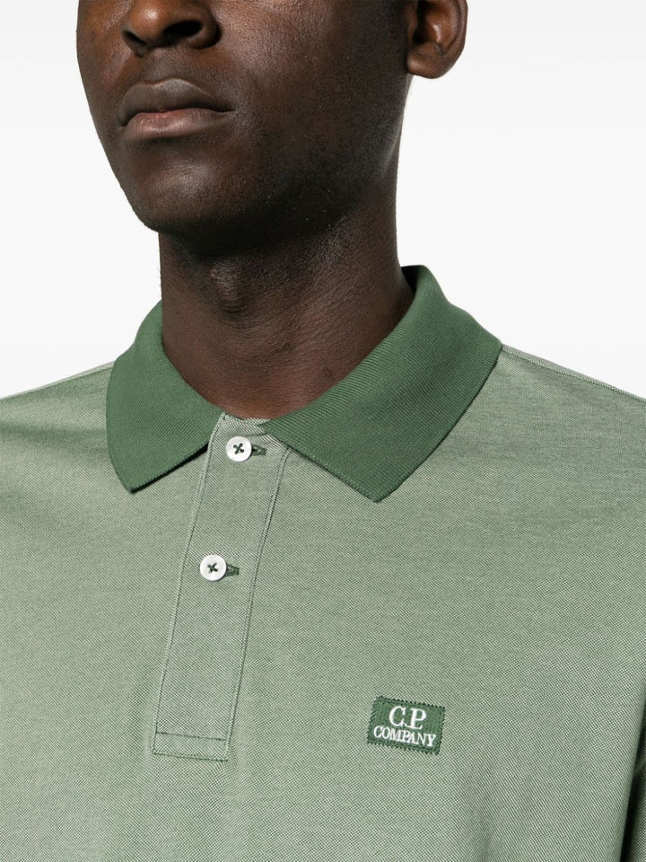C.P. COMPANY - Polo duck green en piqué à patch logo - Lothaire