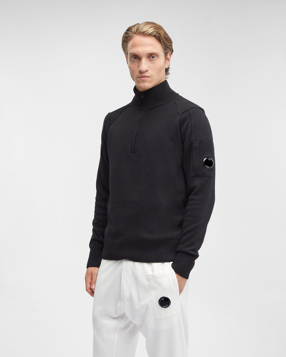 C.P Company - Pull en laine zippé Black - Lothaire