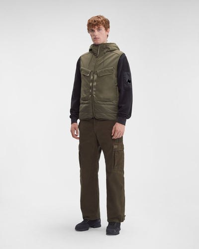 C.P. Company Shell-R Mixed Goggle Gilet Ivy Green - Lothaire