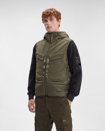 C.P. Company Shell-R Mixed Goggle Gilet Ivy Green - Lothaire