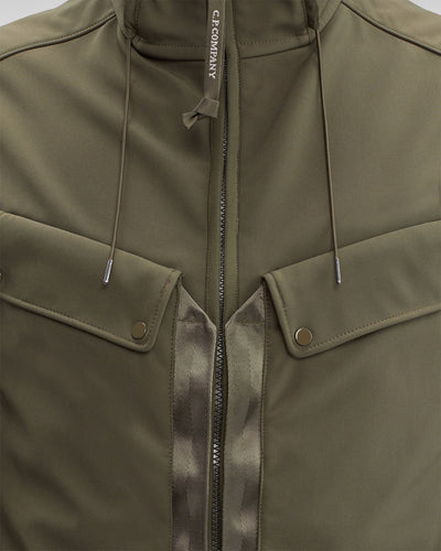 C.P. Company Shell-R Mixed Goggle Gilet Ivy Green - Lothaire