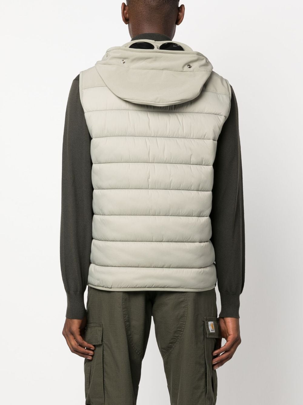 C.P. COMPANY Shell-R Mixed Goggle Gilet Silver Sage - Lothaire