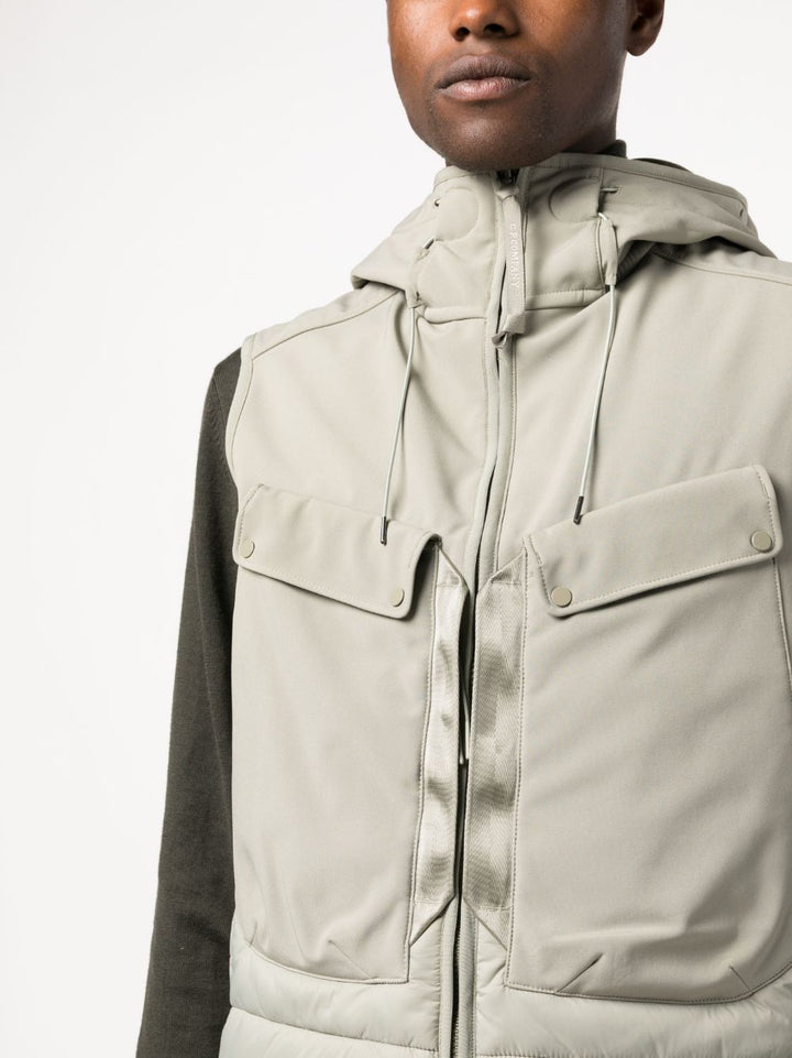 C.P. COMPANY Shell-R Mixed Goggle Gilet Silver Sage - Lothaire