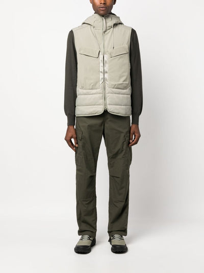 C.P. Company Shell-R Mixed Goggle Gilet Silver Sage - Lothaire