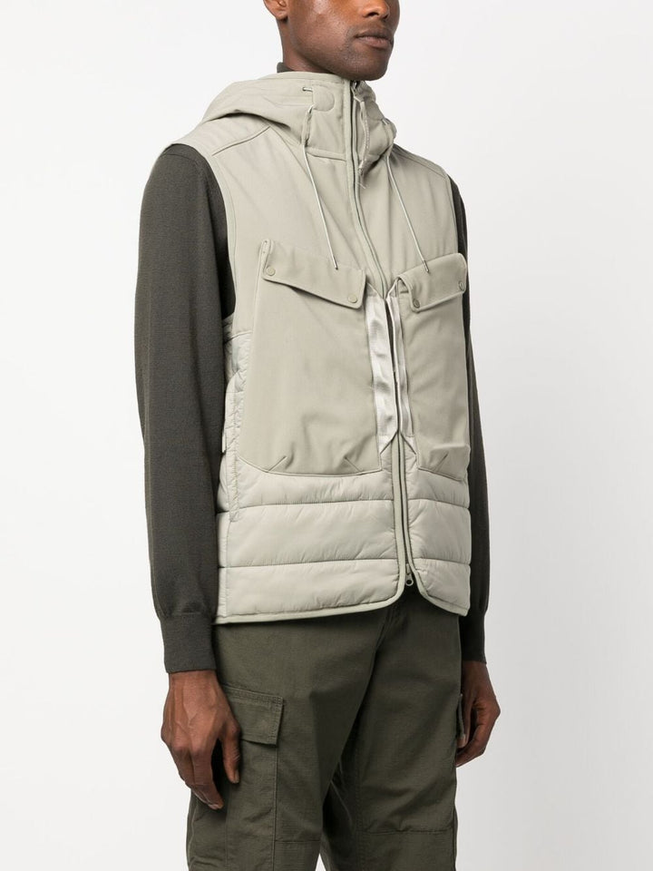 C.P. COMPANY Shell-R Mixed Goggle Gilet Silver Sage - Lothaire