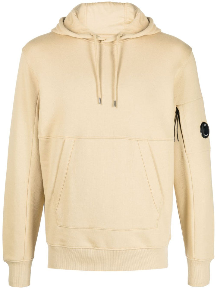 CP Company Sweat à capuche beige Diagonal raised fleece Classic - Lothaire