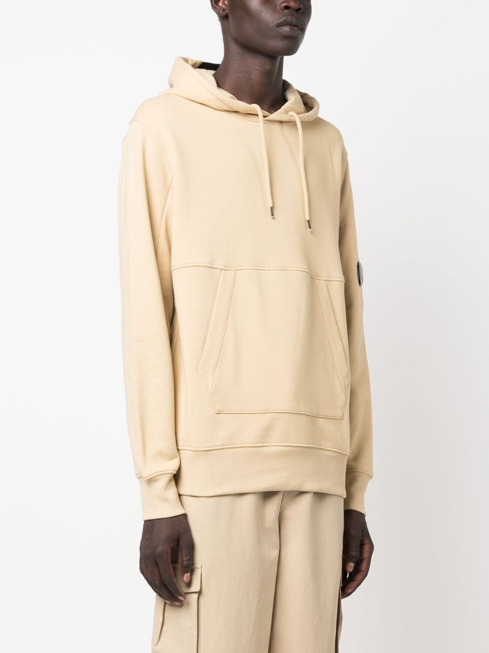 CP Company Sweat à capuche beige Diagonal raised fleece Classic - Lothaire