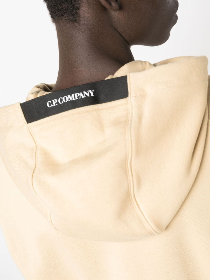 CP Company Sweat à capuche beige Diagonal raised fleece Classic - Lothaire