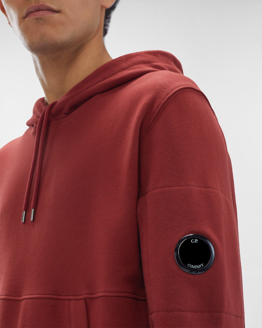 CP Company Sweat à capuche bordeaux Diagonal raised fleece Classic - Lothaire