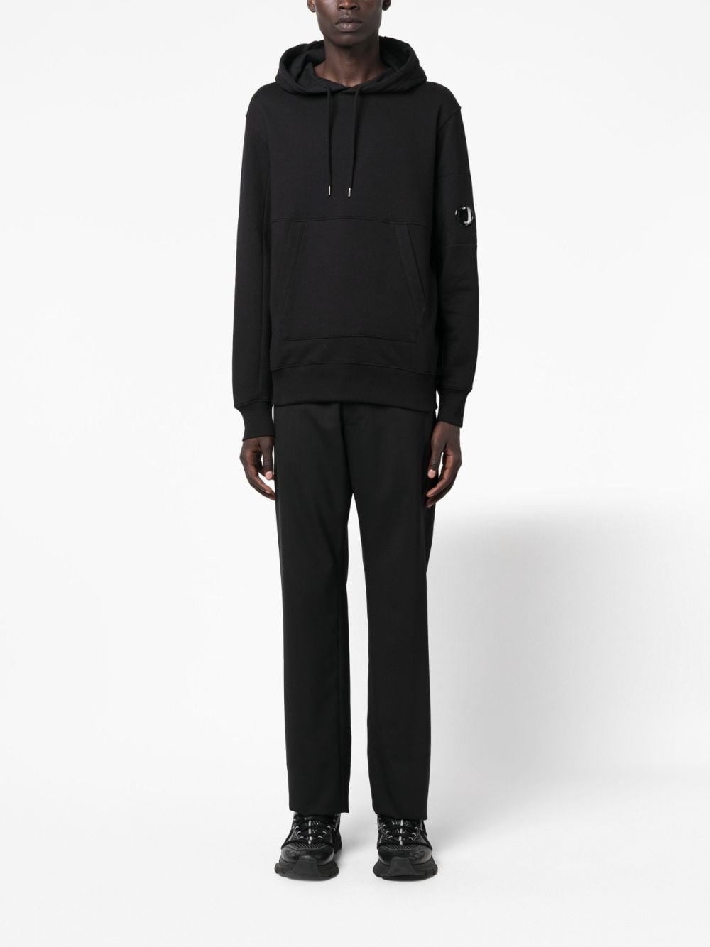 CP Company Sweat à capuche Diagonal raised fleece Classic Black - Lothaire