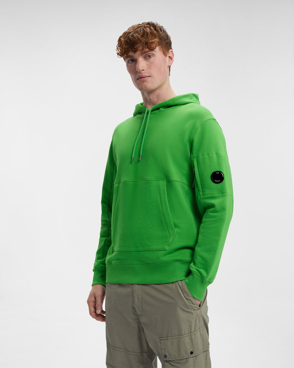 CP Company Sweat à capuche Diagonal raised fleece Classic Green - Lothaire