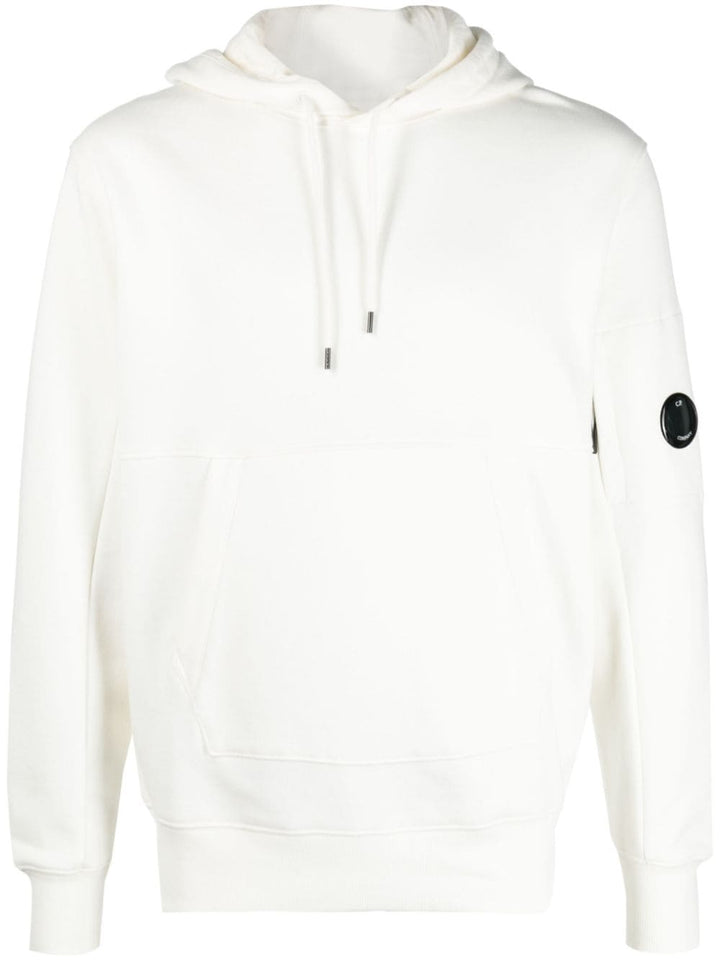 CP Company Sweat à capuche Diagonal raised fleece Classic White - Lothaire