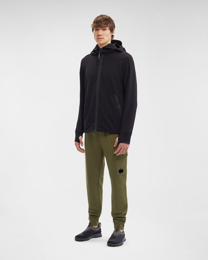 C.P Company Sweat à capuche zippé Diagonal Raised Fleece Goggle Black - Lothaire