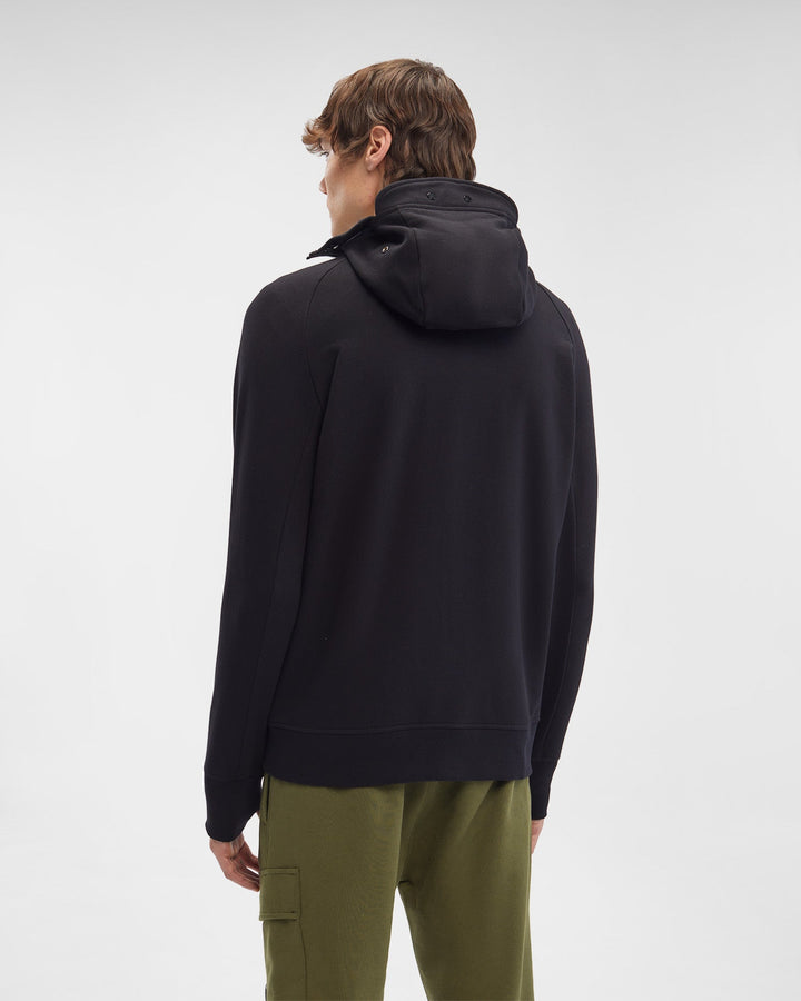 C.P Company Sweat à capuche zippé Diagonal Raised Fleece Goggle Black - Lothaire