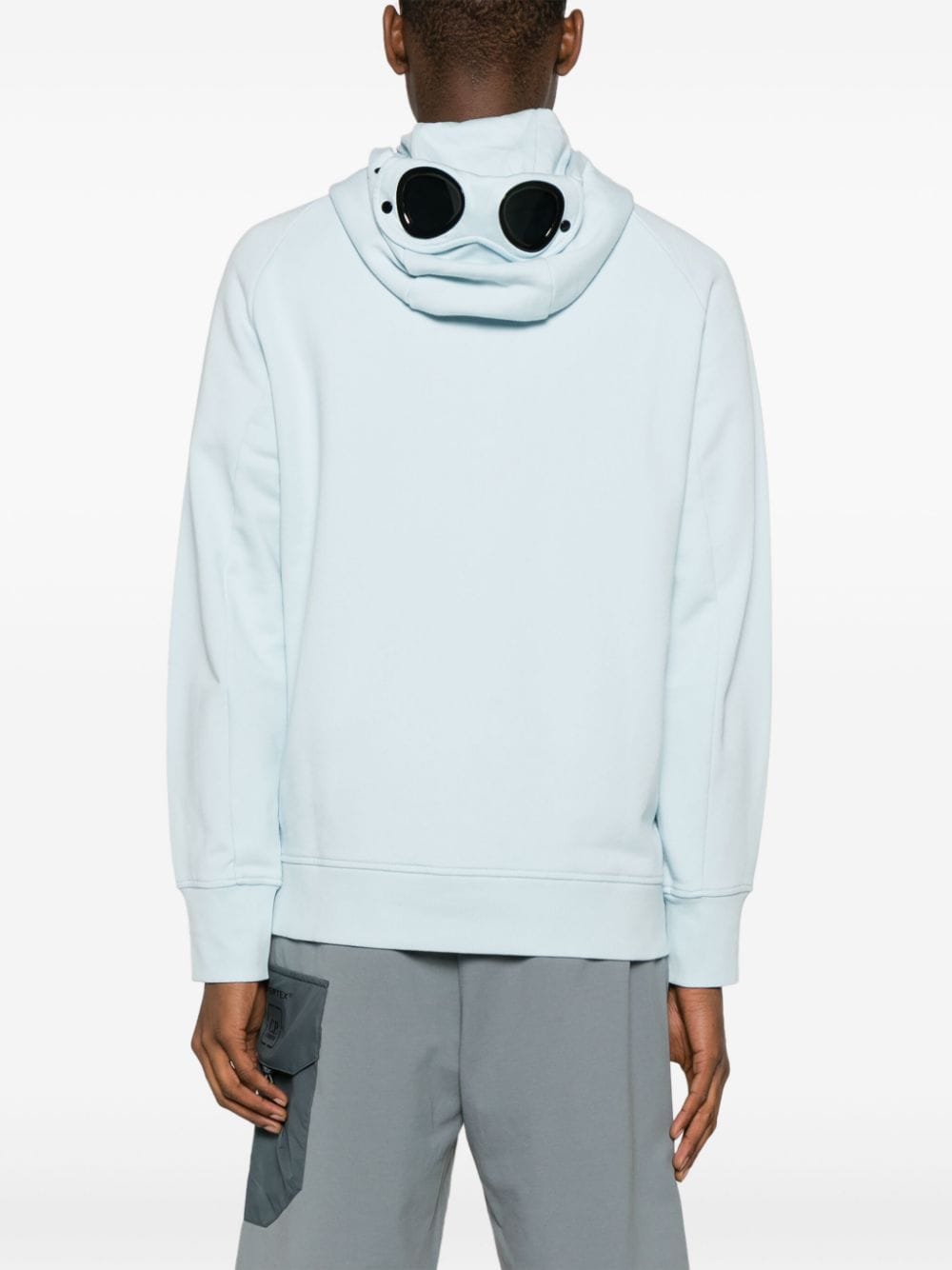 CP Company Sweat à capuche zippé Diagonal Raised Fleece Goggle Starlight blue - Lothaire