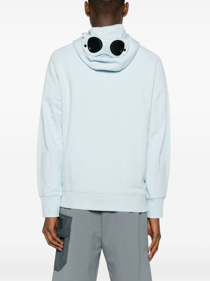 CP Company Sweat à capuche zippé Diagonal Raised Fleece Goggle Starlight blue - Lothaire