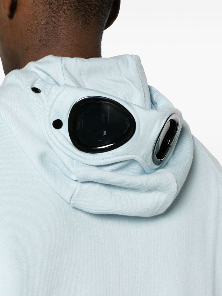 CP Company Sweat à capuche zippé Diagonal Raised Fleece Goggle Starlight blue - Lothaire