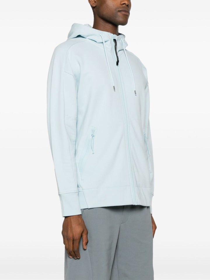 CP Company Sweat à capuche zippé Diagonal Raised Fleece Goggle Starlight blue - Lothaire