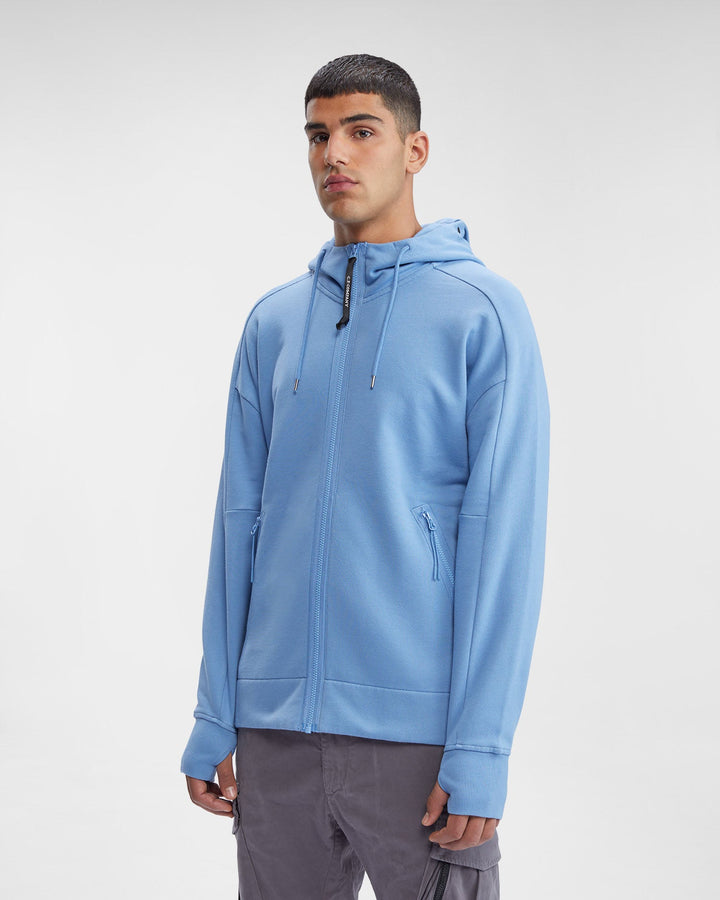 C.P Company Sweat à capuche zippé Riviera Diagonal Raised Fleece Goggle - Lothaire