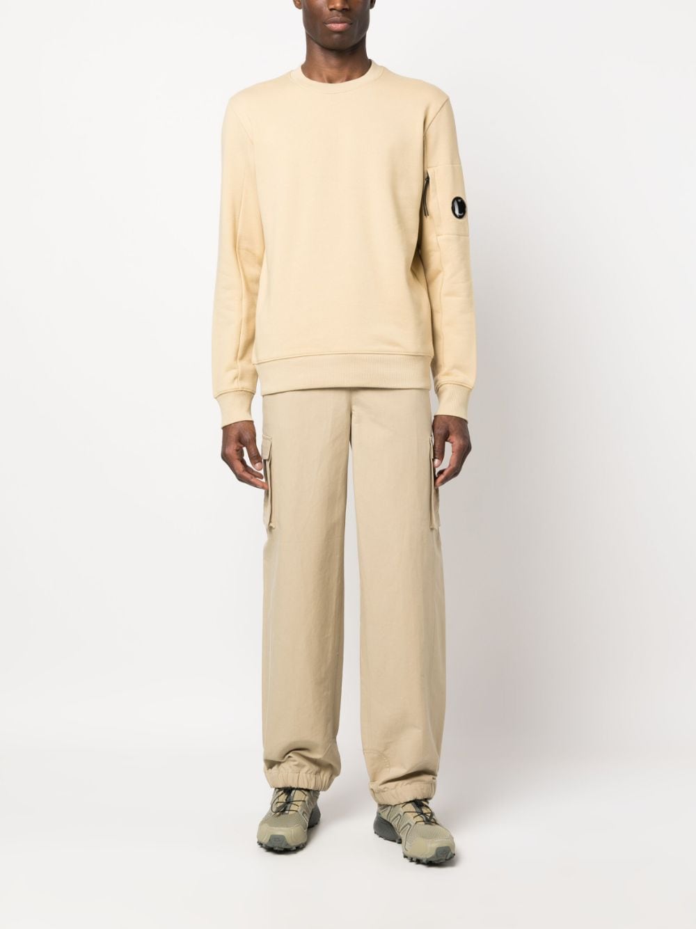 CP Company Sweat beige Diagonal raised fleece - Lothaire