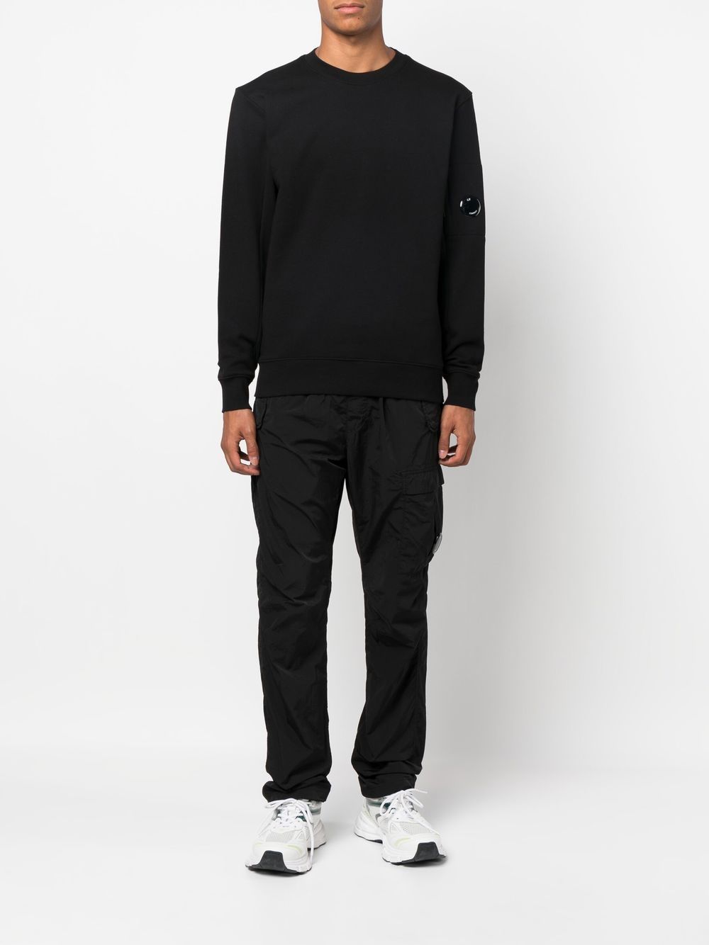 C.P Company Sweat Black Diagonal Raised Fleece - Lothaire boutiques