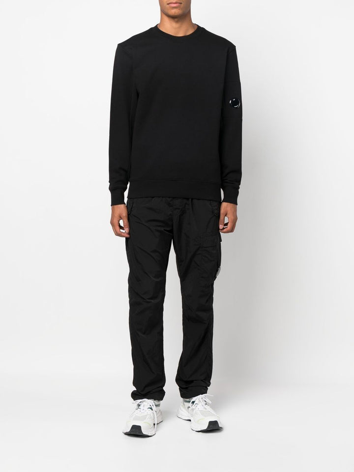 C.P Company Sweat Black Diagonal Raised Fleece - Lothaire boutiques