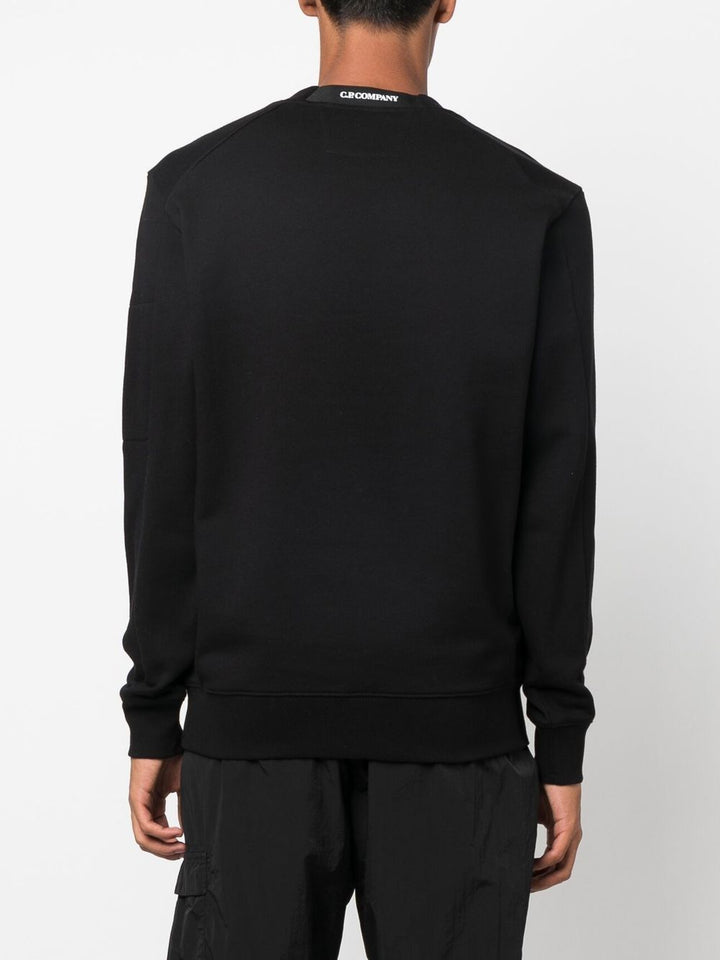 C.P Company Sweat Black Diagonal Raised Fleece - Lothaire boutiques