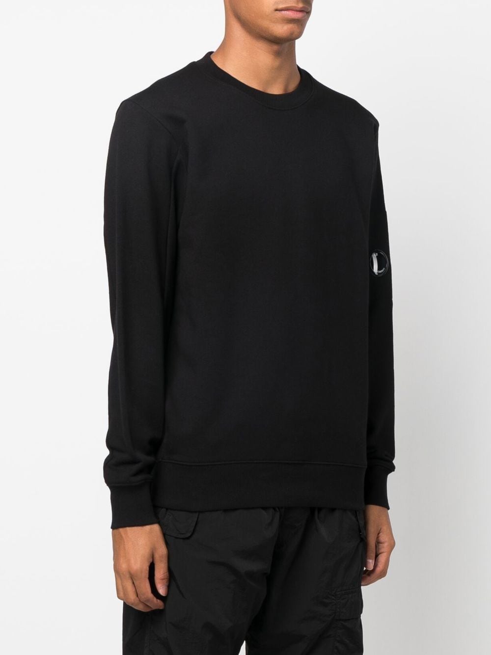 C.P Company Sweat Black Diagonal Raised Fleece - Lothaire boutiques