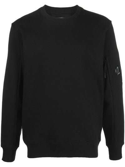 C.P Company Sweat Black Diagonal Raised Fleece - Lothaire boutiques