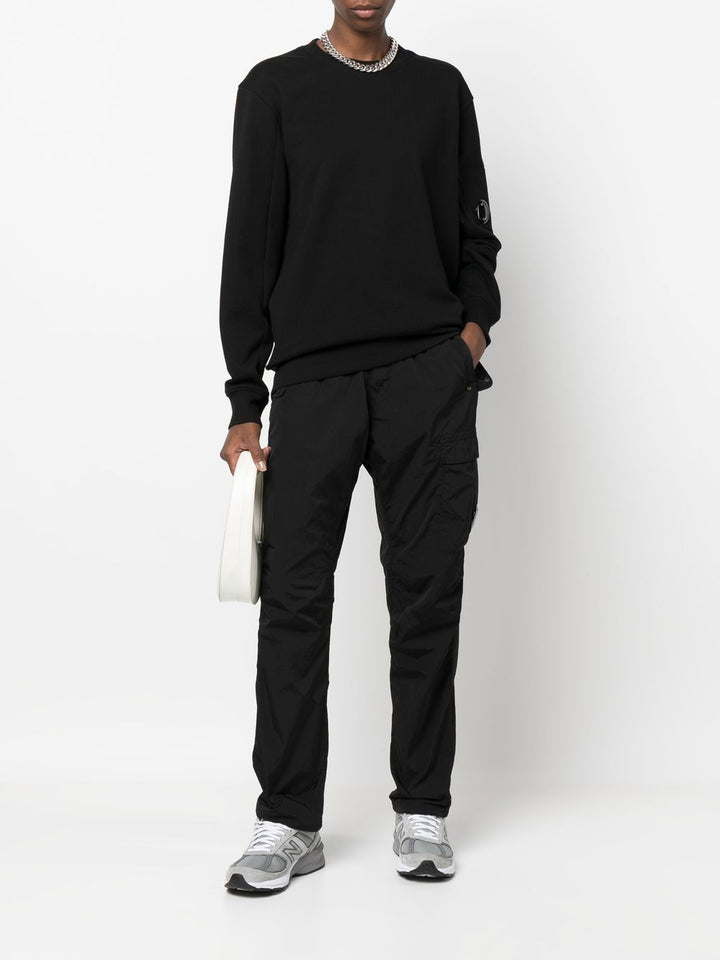 C.P Company Sweat Black Diagonal Raised Fleece - Lothaire boutiques