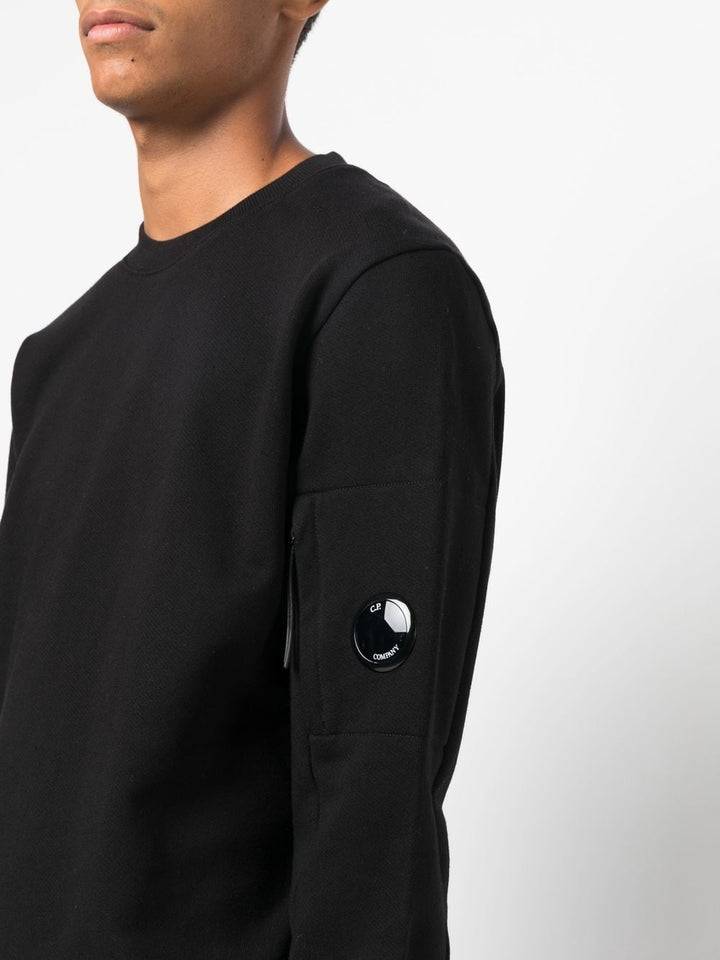 C.P Company Sweat Black Diagonal Raised Fleece - Lothaire boutiques