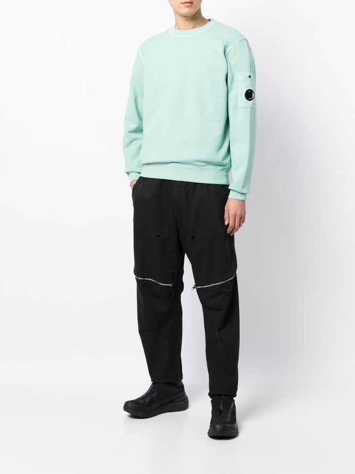 C.P Company Sweat Blue Brushed & Emerized Diagonal Fleece - Lothaire boutiques