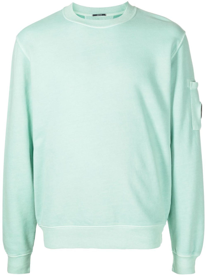 C.P Company Sweat Blue Brushed & Emerized Diagonal Fleece - Lothaire boutiques