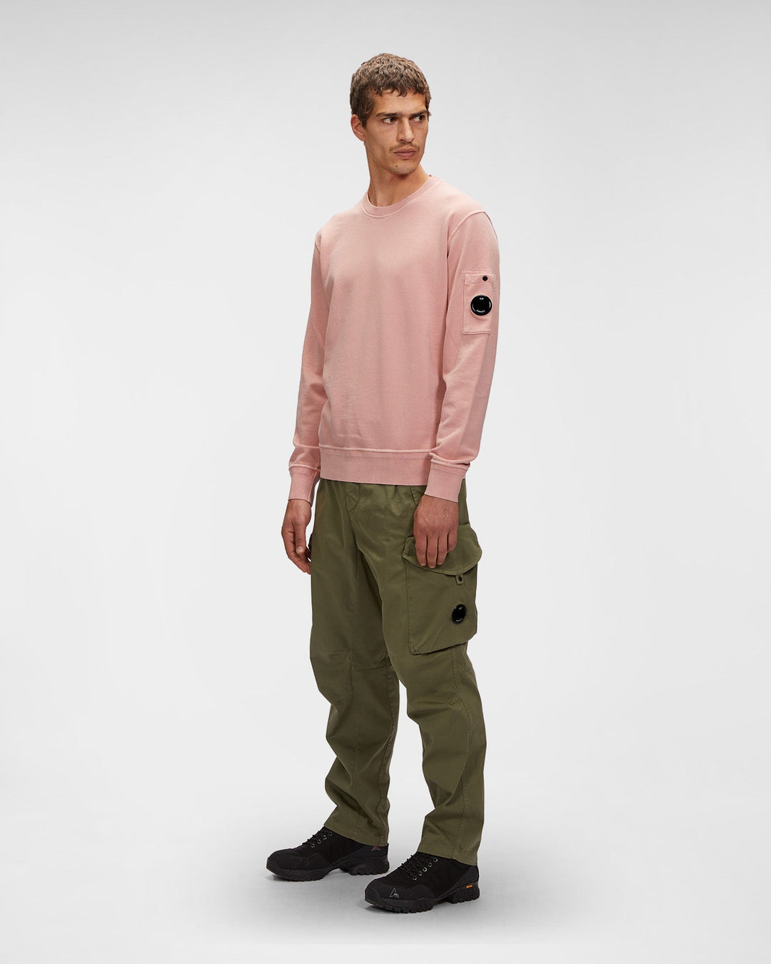 C.P Company Sweat Cotton Fleece Resist Dyed Pale Mauve - Lothaire