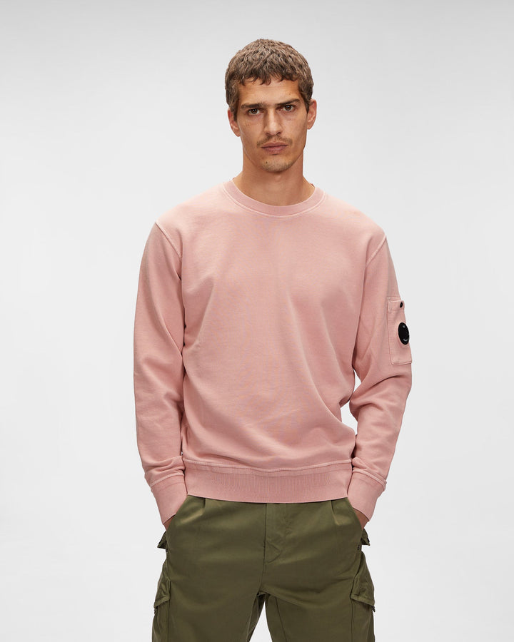 C.P Company Sweat Cotton Fleece Resist Dyed Pale Mauve - Lothaire