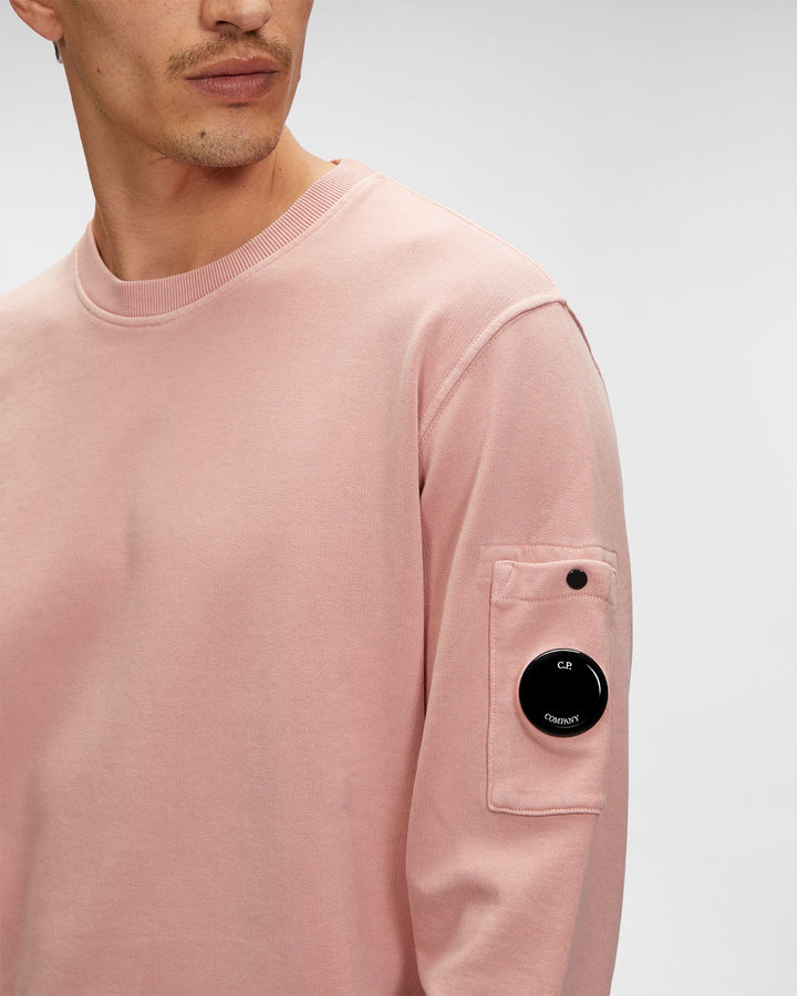 C.P Company Sweat Cotton Fleece Resist Dyed Pale Mauve - Lothaire