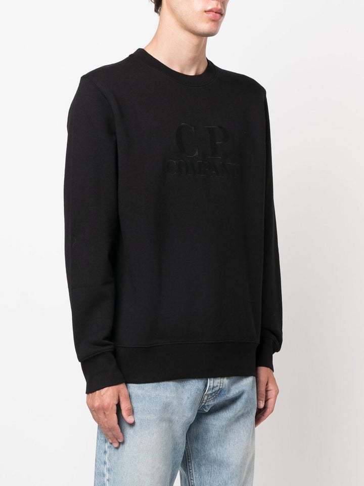 C.P Company Sweat Diagonal Raised Fleece Black - Lothaire