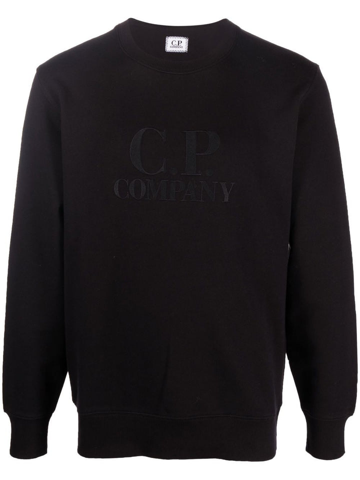 C.P Company Sweat Diagonal Raised Fleece Black - Lothaire