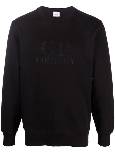 C.P Company Sweat Diagonal Raised Fleece Black - Lothaire