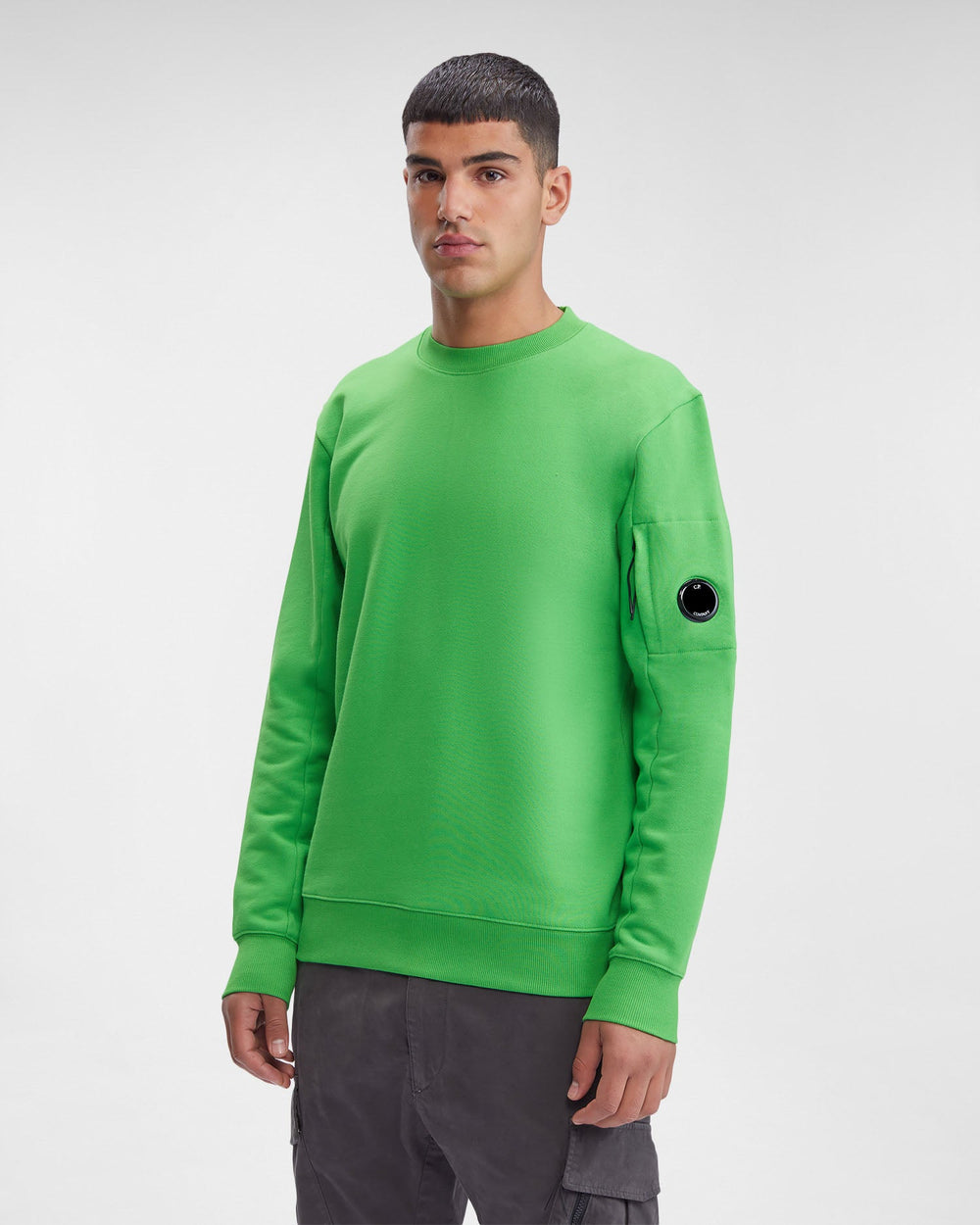 CP Company Sweat Diagonal raised fleece Classic Green - Lothaire