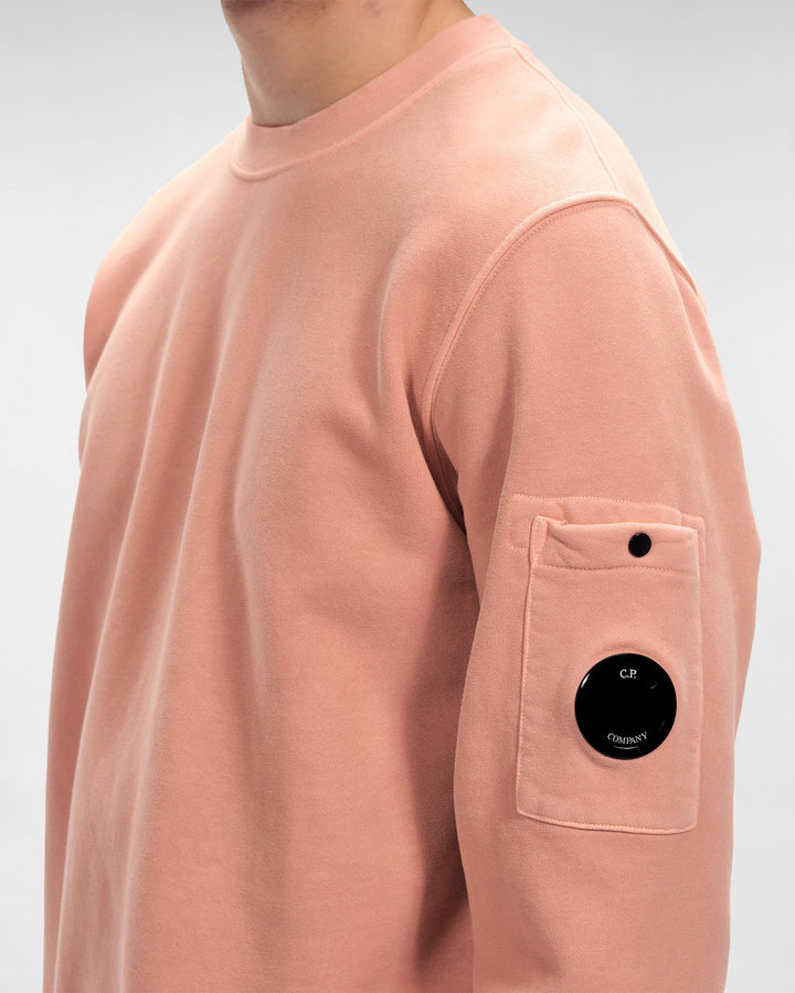C.P Company Sweat rose Emerized Diagonal en polaire - Lothaire boutiques